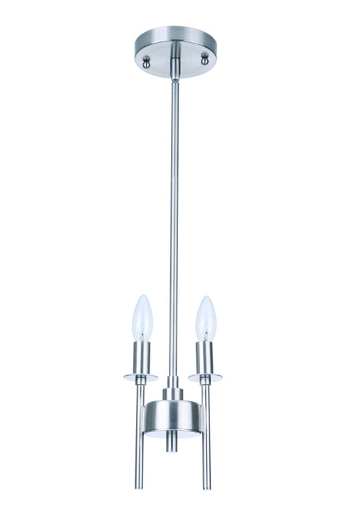 Craftmade Larrson 2 Light Mini Pendant in Brushed Polished Nickel Model: 54392-BNK