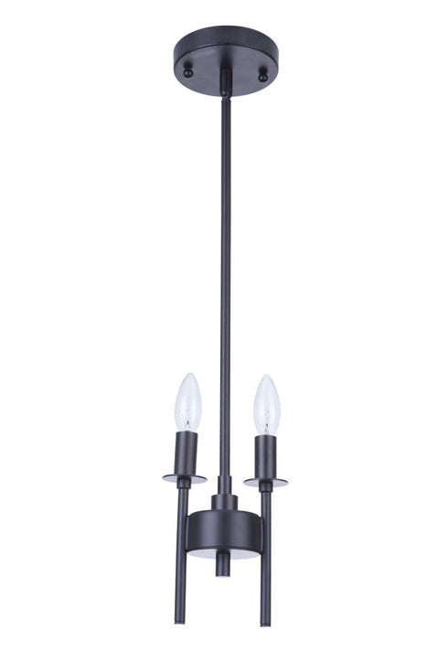Craftmade Larrson 2 Light Mini Pendant in Brushed Polished Nickel Model: 54392-BNK