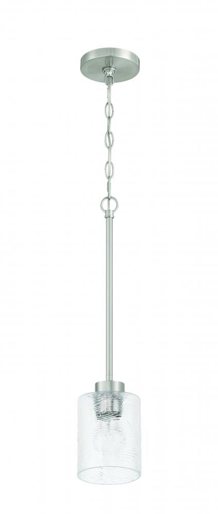Craftmade Lyndsey 1 Light Mini Pendant in Brushed Polished Nickel Model: 60291-BNK