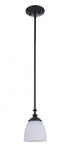 Craftmade Marlowe 1 Light Mini Pendant in Flat Black Model: 53791-FB