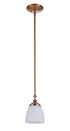 Craftmade Marlowe 1 Light Mini Pendant in Flat Black Model: 53791-FB