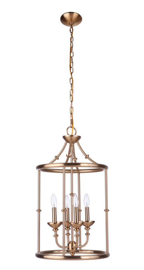 Craftmade Marlowe 4 Light Foyer in Satin Brass Model: 53734-SB