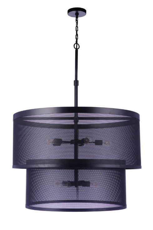 Craftmade Mesh 9 Light Pendant in Flat Black Model: 58999-FB