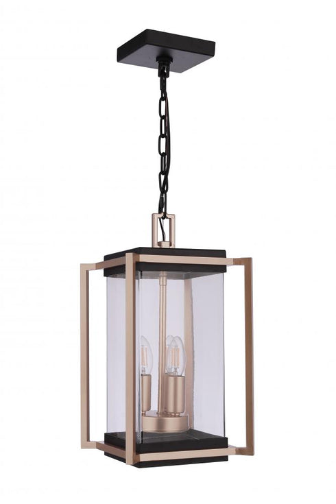 Craftmade Metalwork 3 Light Outdoor Pendant in Midnigh Satin Brass in Midnight / Satin Brass Finish Model: ZA6511-MNSB