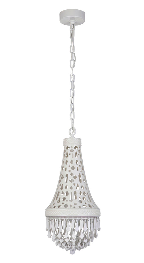 Craftmade Nico 1 Light LED Chandelier in White Finish Model: 50920-W-LED