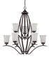 Craftmade Northlake 9 Light Chandelier in Aged Bronze Brushed Finish Model: 38329-ABZ