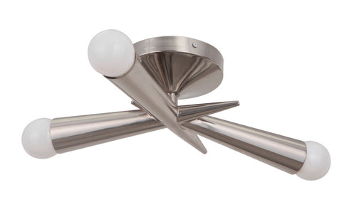 Craftmade Nova 3 Light Semiflush in Polished Nickel Finish Model: 42283-PLN