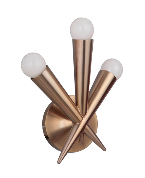 Craftmade Nova 3 Light Wall Sconce in Satin Brass Finish Model: 42263-SB