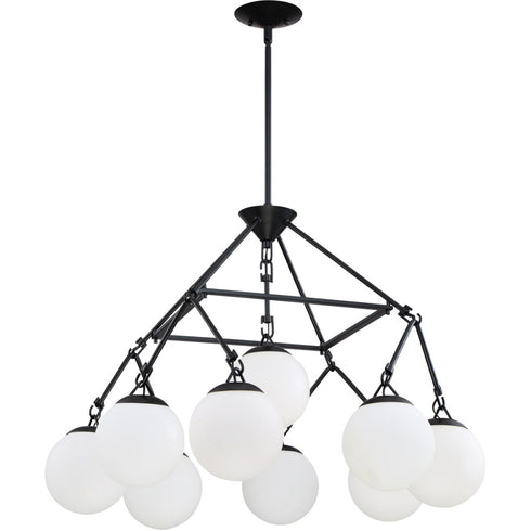 Craftmade Orion 9 Light Chandelier in Flat Black Model: 50729-FB