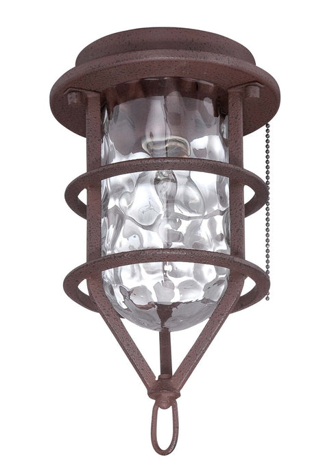 Craftmade Outdoor Light Kit 1 Light Wire Cage Clear Water Glass With 1x9w LED in Aged Bronze Brushed Finish Model: OLK200-ABZ-LED
