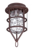 Craftmade Outdoor Light Kit 1 Light Wire Cage Clear Water Glass With 1x9w LED in Aged Bronze Brushed Finish Model: OLK200-ABZ-LED