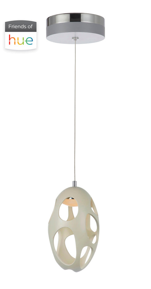 Craftmade Ovale 1 Light LED Pendant With Integrated hue technology in White Finish Model: 47991-W-HUE