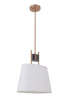 Craftmade Parker 1 Light Pendant in Fired Stee Satin Brass Finish Model: 44491-FSSB