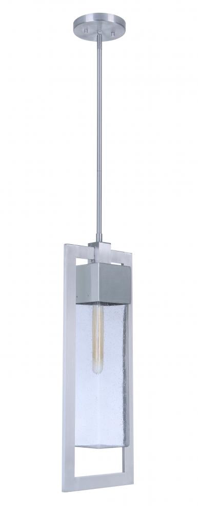 Craftmade Perimeter 1 Light Large Outdoor Pendant in Satin Aluminum Model: ZA4021-SA