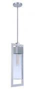 Craftmade Perimeter 1 Light Large Outdoor Pendant in Satin Aluminum Model: ZA4021-SA