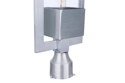 Craftmade Perimeter 1 Light Large Outdoor Post Mount in Satin Aluminum Model: ZA4025-SA