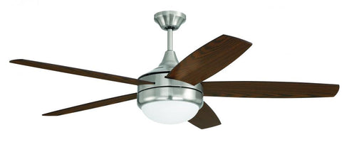 Craftmade Phaze II 5- Blade 52 Inch Phaze II 5 Blade in Brushed Polished Nickel With Walnu Dark Oak Blades Model: PHZ52BNK5