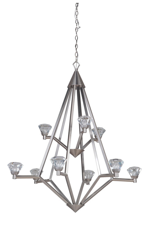 Craftmade Radiante 9 Light Chandelier in Brushed Polished Nickel Finish Model: 49729-BNK-LED