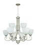 Craftmade Raleigh 9 Light Chandelier in Satin Nickel Finish Model: 25329-SN