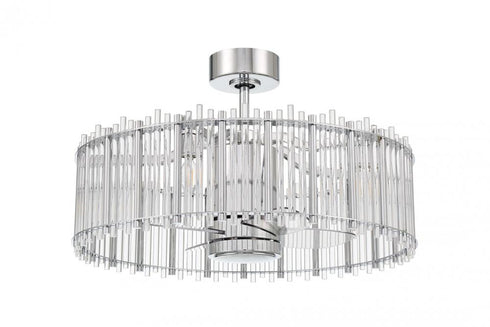 Craftmade Reveal Fandelier 24 Inch Reveal in Chrome With Clear Acrylic Blades Model: RVL28CH4