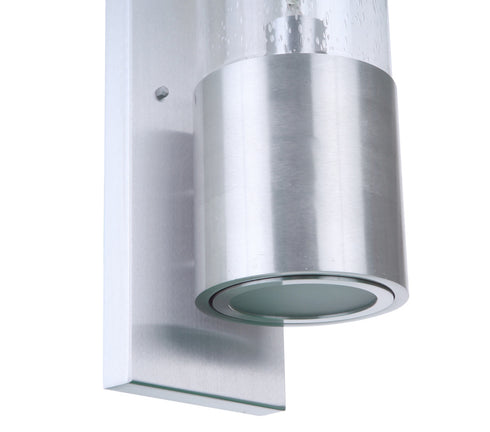 Craftmade Sabre 1 Light Outdoor Medium Wall Lantern With LED Accent in Satin Aluminum Model: ZA3910-SA-LED