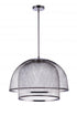 Craftmade Sculptural Statement Pendants 24.25 Inch Diameter Sculptural Statement Metal Mesh Dome 2 Shade Pendant in Brushed Polished Nickel Model: P1006BNK-LED