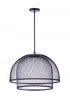 Craftmade Sculptural Statement Pendants 24.25 Inch Diameter Sculptural Statement Metal Mesh Dome 2 Shade Pendant in Brushed Polished Nickel Model: P1006BNK-LED