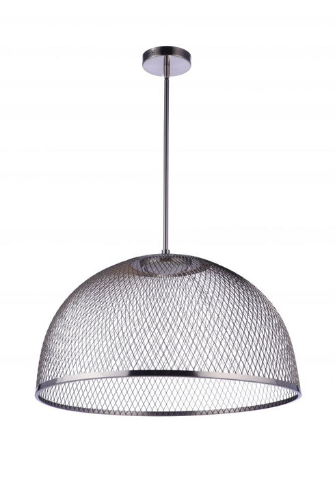Craftmade Sculptural Statement Pendants 24.25 Inch Diameter Sculptural Statement Metal Mesh Dome Pendant in Brushed Polished Nickel Model: P1005BNK-LED