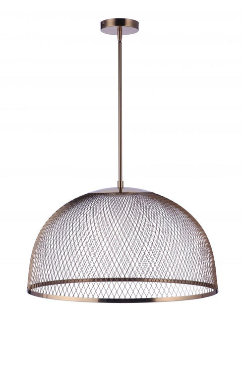 Craftmade Sculptural Statement Pendants 24.25 Inch Diameter Sculptural Statement Metal Mesh Dome Pendant in Brushed Polished Nickel Model: P1005BNK-LED