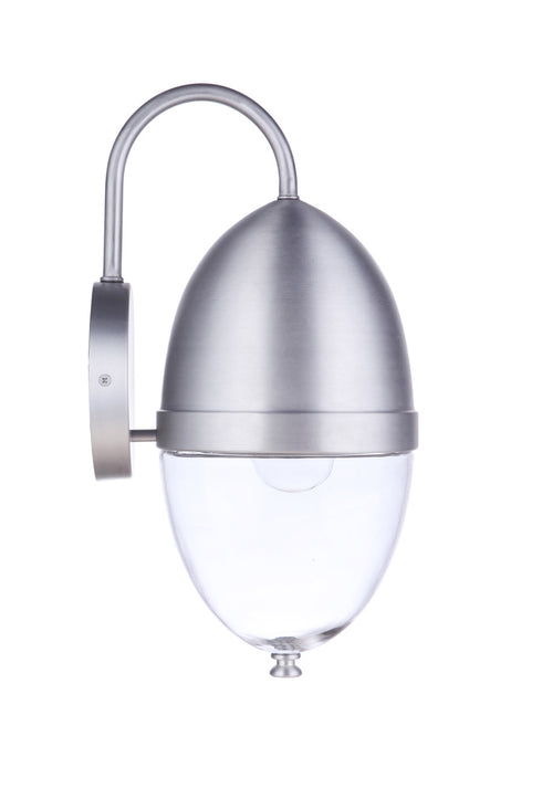 Craftmade Sivo 1 Light Medium Outdoor Wall Lantern in Satin Aluminum Model: ZA3524-SA