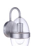 Craftmade Sivo 1 Light Small Outdoor Wall Lantern in Satin Aluminum Model: ZA3504-SA