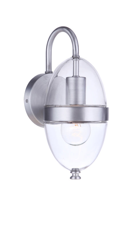 Craftmade Sivo 1 Light Small Outdoor Wall Lantern in Satin Aluminum Model: ZA3504-SA