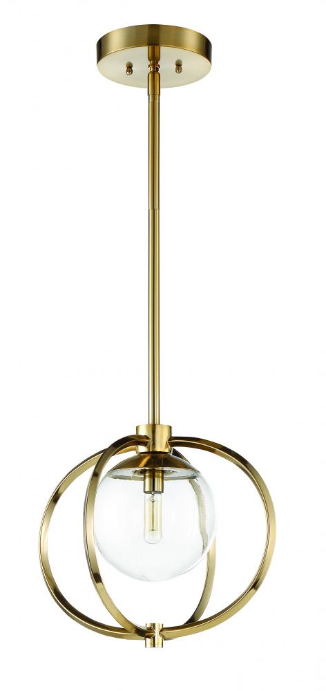 Craftmade Solar Powered Piltz 1 Light Mini Pendant in Satin Brass Model: 45591-SB
