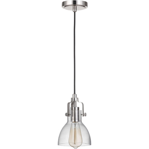 Craftmade State House 1 Light Clear Dome Mini Pendant in Polished Nickel Model: P831PLN1-C