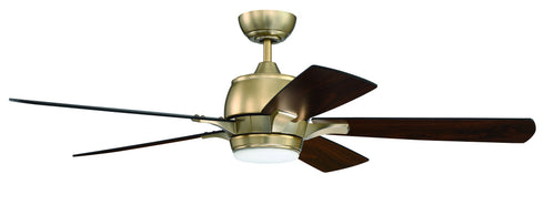 Craftmade Stellar 52 Inch Ceiling Fan With Blades LED Light Kit in Satin Brass Finish Model: STE52SB5