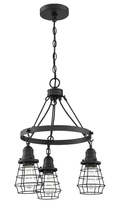Craftmade Thatcher 3 Light Chandelier in Flat Black Finish Model: 50623-FB