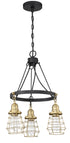 Craftmade Thatcher 3 Light Chandelier in Flat Black Finish Model: 50623-FB