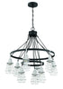 Craftmade Thatcher 9 Light Chandelier in Flat Blac Brushed Polished Nickel in Flat Black Brushed Polished Nickel Finish Model: 50629-FBBNK
