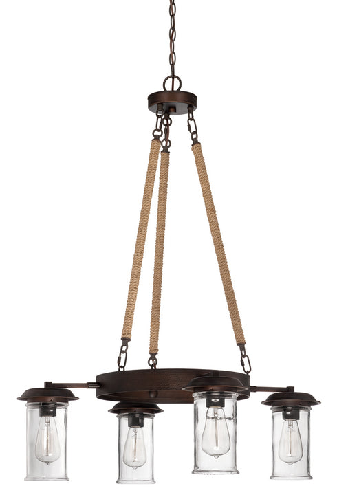 Craftmade Thornton 4 Light Up Chandelier in Aged Bronze Brushed Finish Model: 36124-ABZ