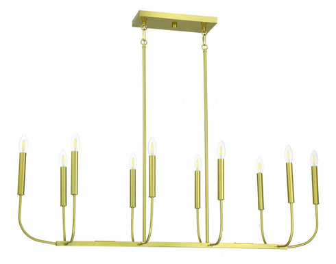 Craftmade Traci 10 Light Island in Satin Brass Model: 59870-SB