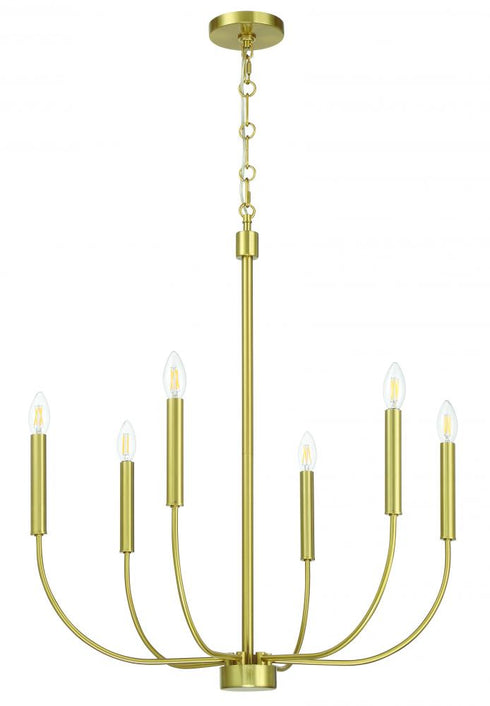 Craftmade Traci 6 Light Chandelier in Satin Brass Model: 59826-SB