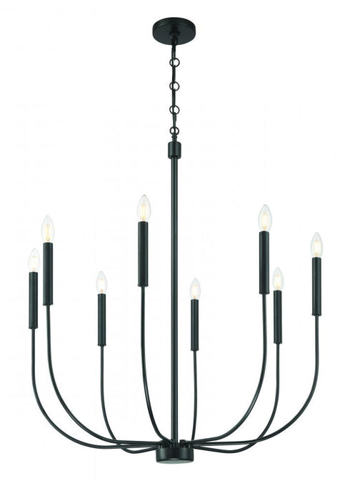 Craftmade Traci 8 Light Chandelier in Flat Black Model: 59828-FB