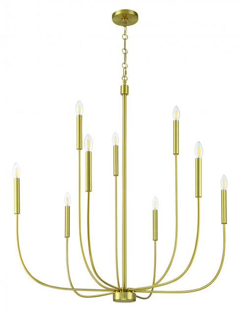 Craftmade Traci 9 Light Chandelier in Satin Brass Model: 59829-SB