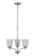 Craftmade Tyler 3 Light Chandelier in Brushed Polished Nickel Finish Model: 50223-BNK-WG