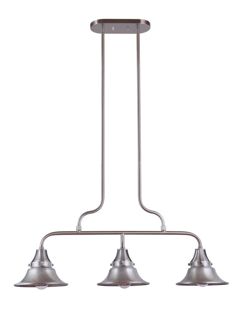 Craftmade Union 3 Light Outdoor Island in Satin Aluminum Model: 54073-SA