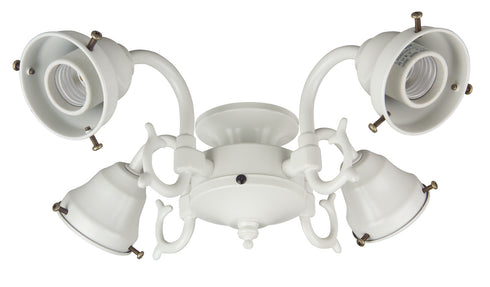 Craftmade Universal 4 Light Cast Fitter With 4x9w LED in Antique White Finish Model: F440-AW-LED