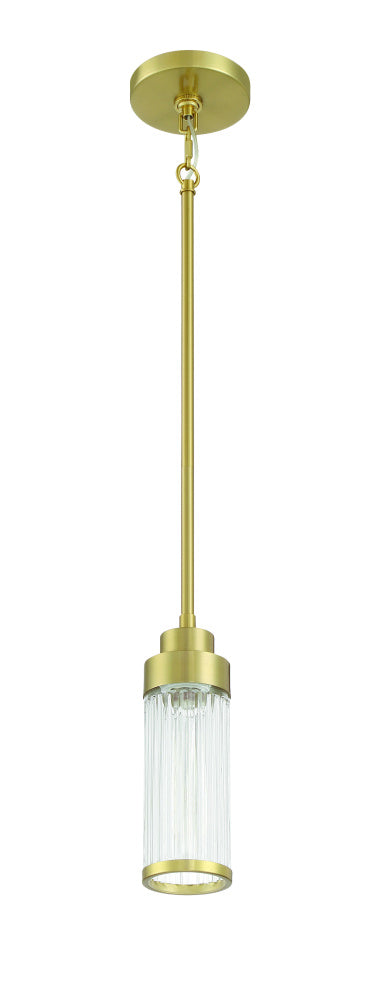 Craftmade Whittley 1 Light Mini Pendant in Satin Brass Finish Model: 60191-SB