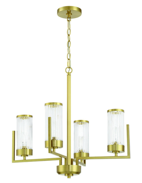 Craftmade Whittley 4 Light Chandelier in Satin Brass Finish Model: 60124-SB