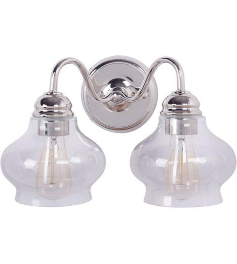 Craftmade Yorktown 2 Light Vanity in Polished Nickel Model: 35002-PLN