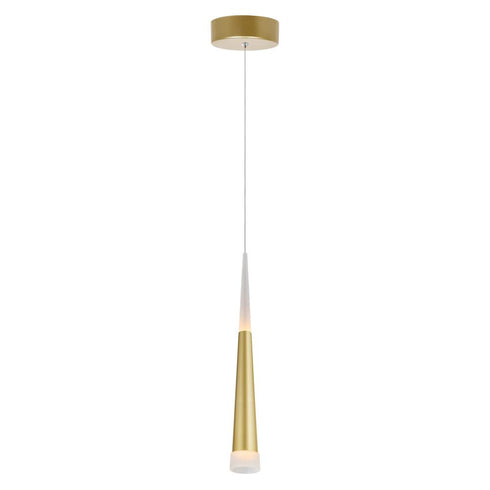 CWI Lighting Andes LED Down Mini Pendant With in Satin Gold Finish Model: 1103P5-1-602